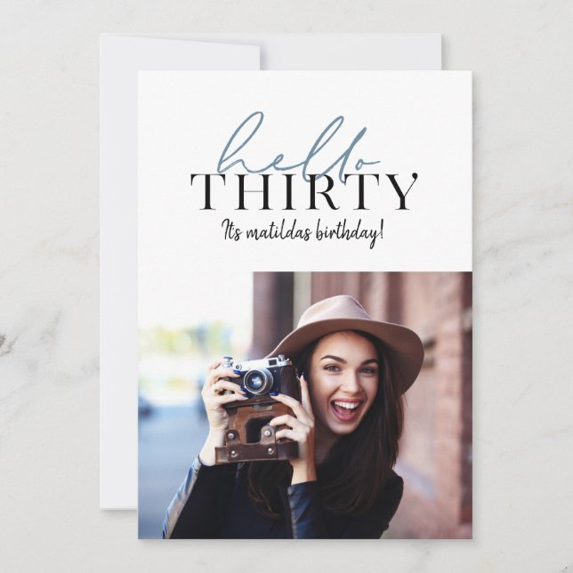 Script moderno e aniversário de 30 anos geométrico (Frente)