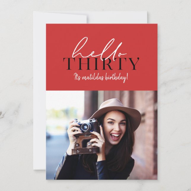 Script moderno e aniversário de 30 anos geométrico (Frente)