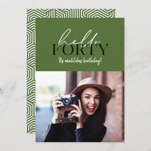 Script moderno e aniversário de 40 anos geométrico