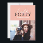 Script moderno e aniversário de 40 anos geométrico<br><div class="desc">Script moderno e convite de aniversário de 40 anos geométrico. Padrão geométrico do dorso. A cor pode ser alterada. design de tendências moderna na moda</div>