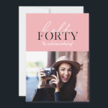 Script moderno e aniversário de 40 anos geométrico<br><div class="desc">Script moderno e convite de aniversário de 40 anos geométrico. Padrão geométrico do dorso. A cor pode ser alterada. design de tendências moderna na moda</div>