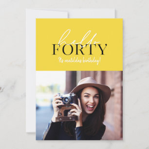 Script moderno e aniversário de 40 anos geométrico