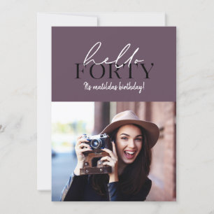 Script moderno e aniversário de 40 anos geométrico