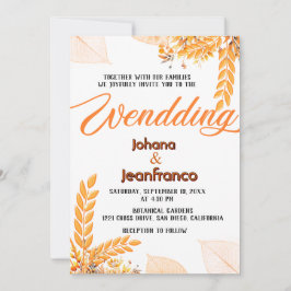 Script Moderno Laranja de Convite de casamento out