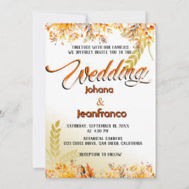 Script Moderno Laranja de Convite de casamento out