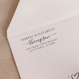 Script Monograma da Família de Carimbo de Endereço