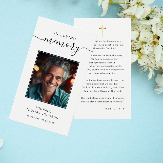 Script No Loving Memory Funeral Photo Prayer Card (Criador carregado)