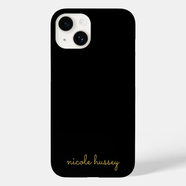 Script Preto e Dourado | Monograma Moderno Elegant (Verso)