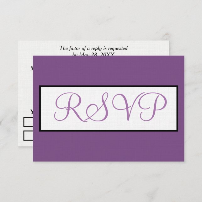 Script RSVP de Casamento Violet Dusty (Frente/Verso)