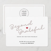 Script simples com coração - Cartões de agradecime