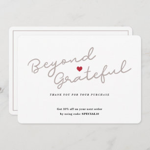 Script simples com coração - Cartões de agradecime