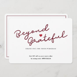 Script simples com coração - Cartões de agradecime