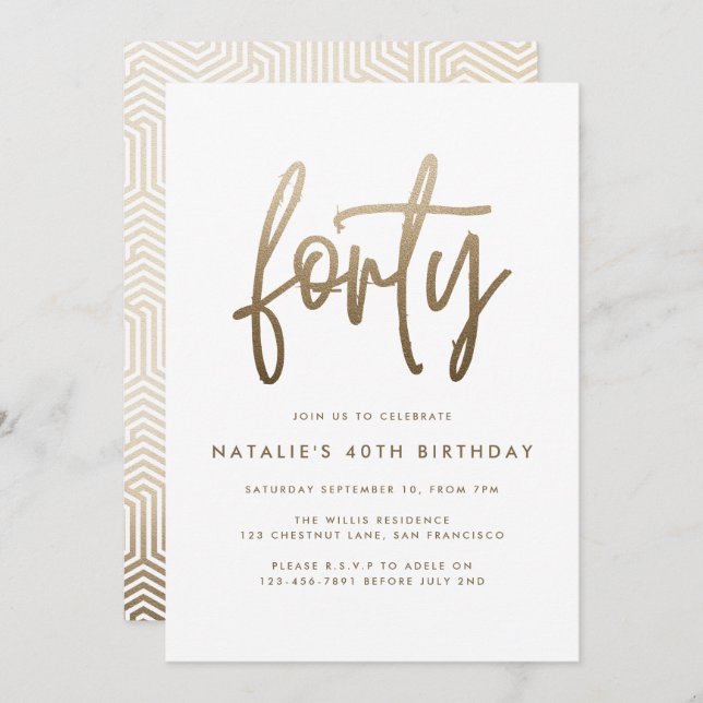 Script simples na moda aniversário de 40 anos eleg (Frente/Verso)