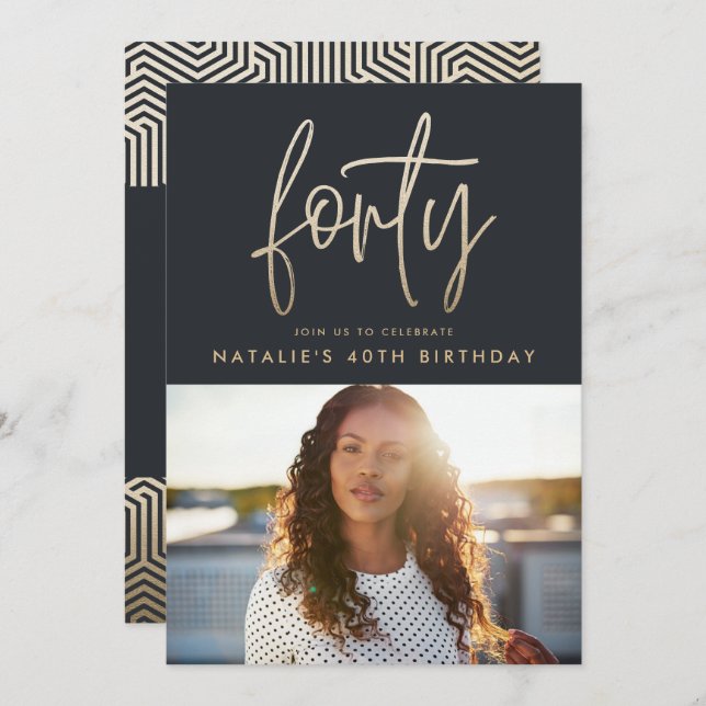 Script simples na moda aniversário de 40 anos eleg (Frente/Verso)