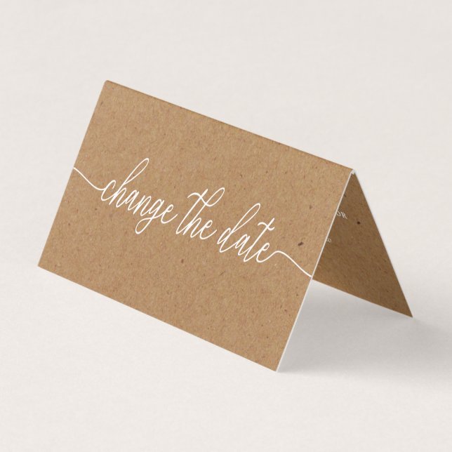 Script Simples Rustic Kraft Altera O Cartão De Dat (Frente)