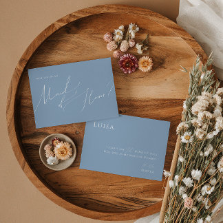 Script Whimsical | Cartão de Madrinha de casamento
