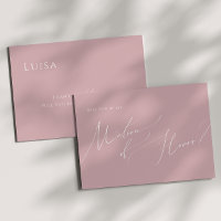 Script Whimsical | Cartões de honra de Rosa Dusty