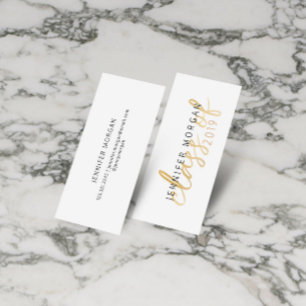 Script Whimsical Dourado   Cartão de Nome para Gr