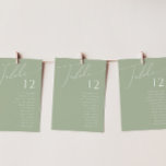 Script Whimsical | Gráfico de números de tabela ve<br><div class="desc">Apresentando nossa impressionante escrita caprichosa | gráfico de números de tabela verde sage perfeito para a sua simples celebração do primavera boho moderno. Nosso elegante design inclui uma paleta de cores vibrante brilhante e pastel com um script de caligrafia quic vintage. Quer você prefira um estilo minimalista ou clássico, nosso...</div>