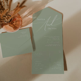 Script Whimsical | Sage Green Casual Seal and Send