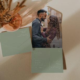 Script Whimsical   Sage Green Photo Seal and Send