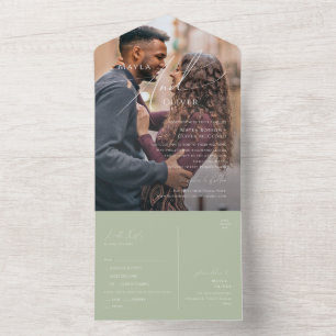 Script Whimsical   Sage Green Photo Seal and Send