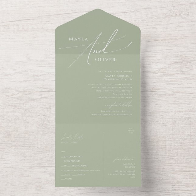 Script Whimsical | Sage Green Seal e Send (Interno)