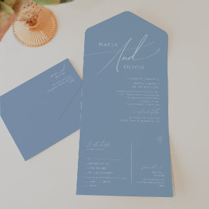 Script Whimsical Selo azul empoeirado