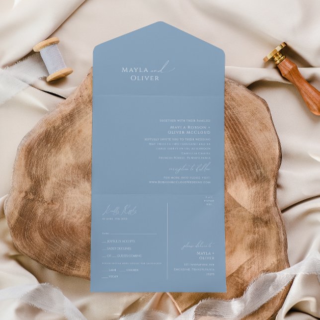 Script Whimsical | Selo azul empoeirado (Criador carregado)