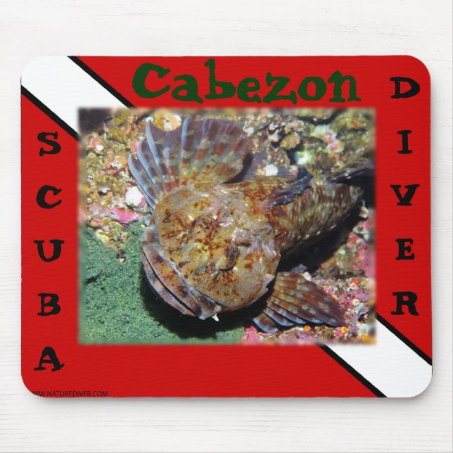 Scuba Diver Cabezon Mousepad (Frente)