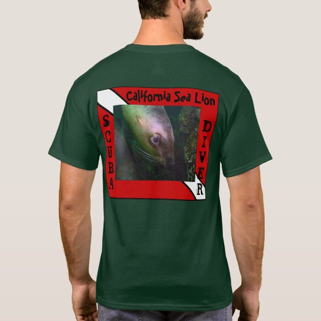 Scuba Divorcendo Camisa Leão do Mar da Califórnia (Verso)