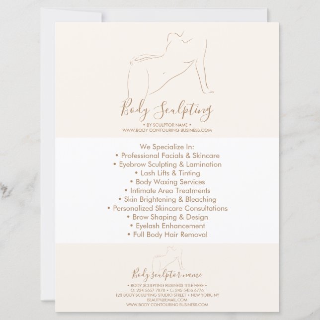 Sculpting Beauty Massage Body Contouring Brochure (Frente)