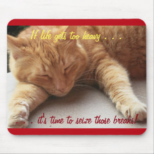 Se a vida ficar muito pesada Cat Napping Mousepad 