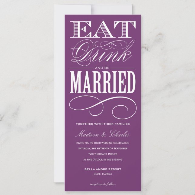 & SE CASAR| ESTILO 2 DO CONVITE À CASAMENTO (Frente)