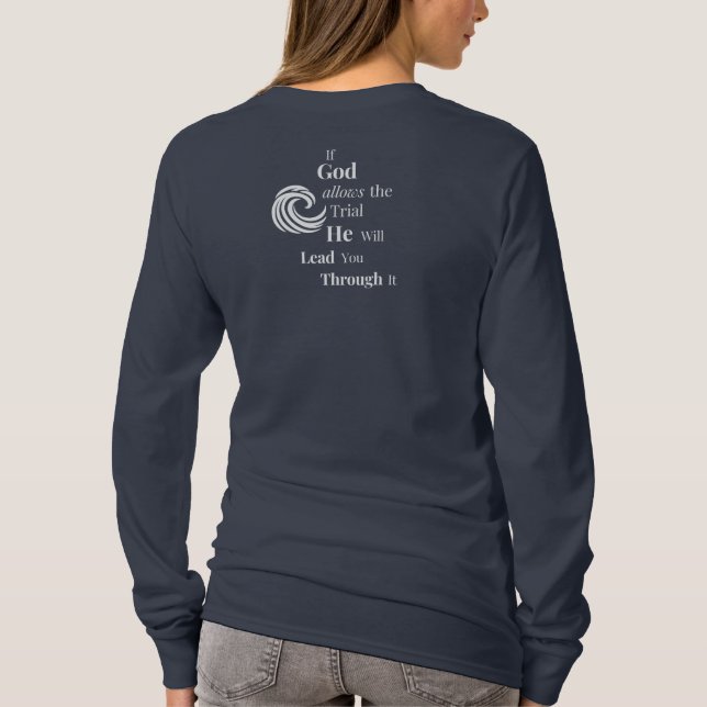 Se Deus permite a camisa de manga longa das mulher (Verso)