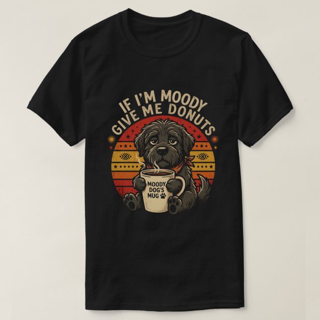 Se Estou Mal-Humorada Me Dê Donuts Camiseta Divert (Frente do Design)