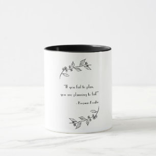 "Se não planejar..." caneca de citação inspirad