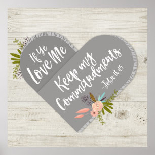 Se o YE me ama poster da bíblia   do 14:15 de Joh