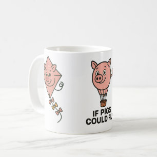 Se os porcos pudessem voar - caneca de café engraç