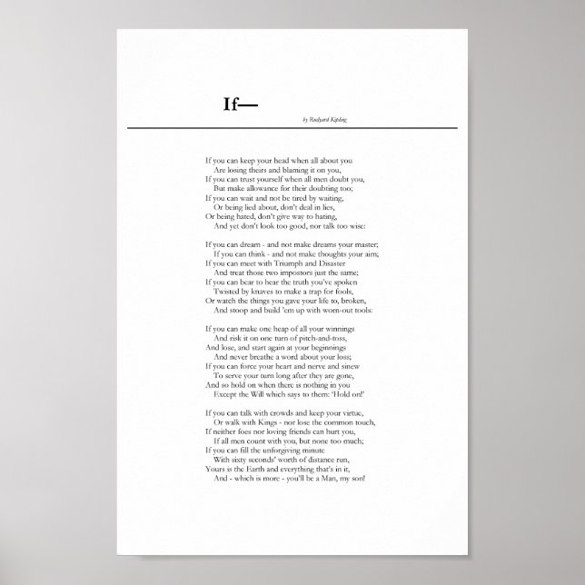 Se— por Rudyard Kipling Poster (Frente)