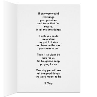 "Se somente" cartão da expressão