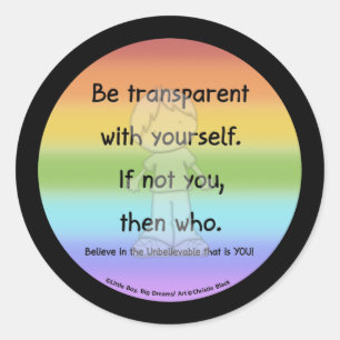 Sê transparente adesivo redondo clássico