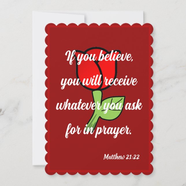 Se você acredita que receberá o cartão Matthew 21: (Frente)