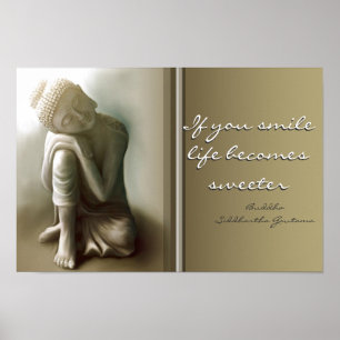 Se você sorri… poster das citações de Buddha