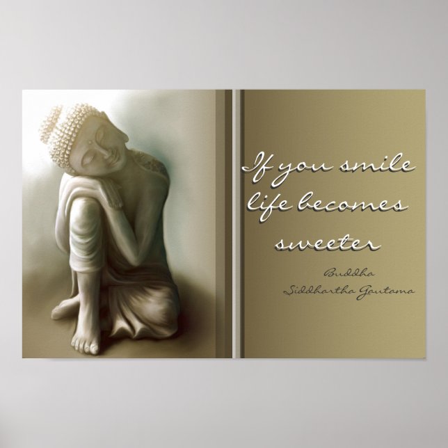 Se você sorrir.. Buda Cotação Poster (Frente)