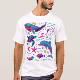 Sea Animal 90s - Camisa retrô | Baleia-Natureza Oc