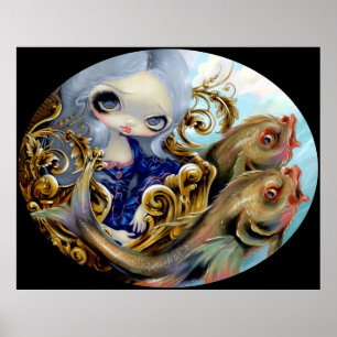 Sea Chariot ART IMPRESSÃO Rococo Mermaid Surrealis