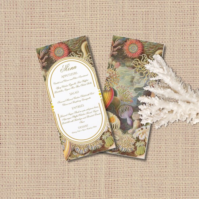 Sea Life Coral Reef Wedding Menu (Criador carregado)