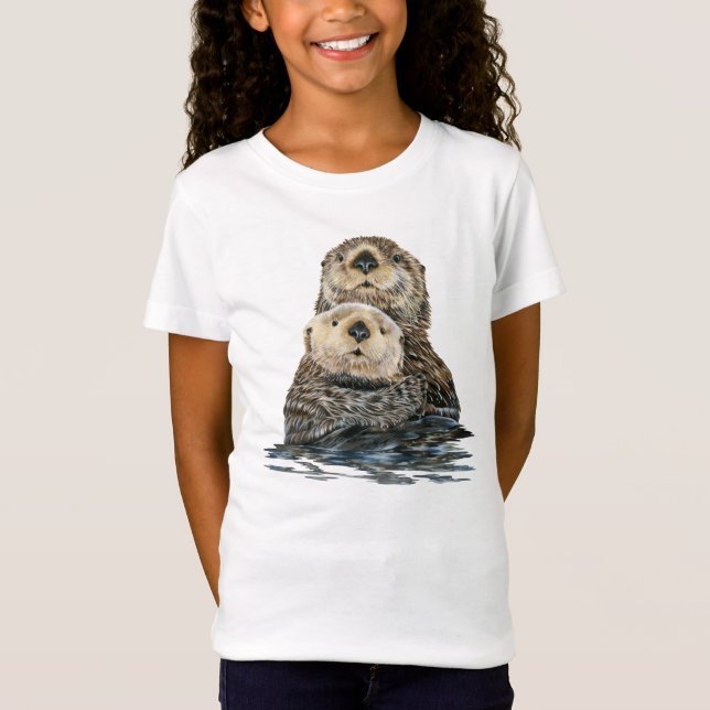 Sea Otter e Pup T-shirt (Frente)