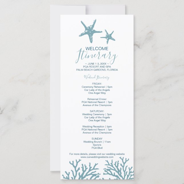 Sea Star Wedding Itinerary (Frente)
